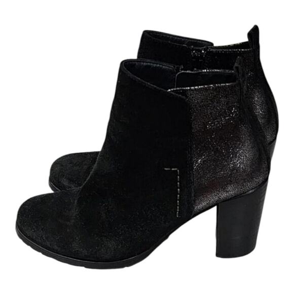 Paul Green rocking ankle boots black suede and metallic leather women's Size 7.5 - Picture 9 of 13